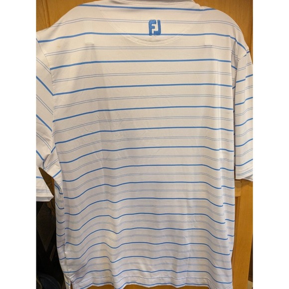 FJ POLO FootJoy Mens Size Extra Large 1/4 Button Short Sleeve Golf Stripe XL - Picture 2 of 3